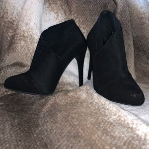 Jessica Simpson black suede high heeled booties
